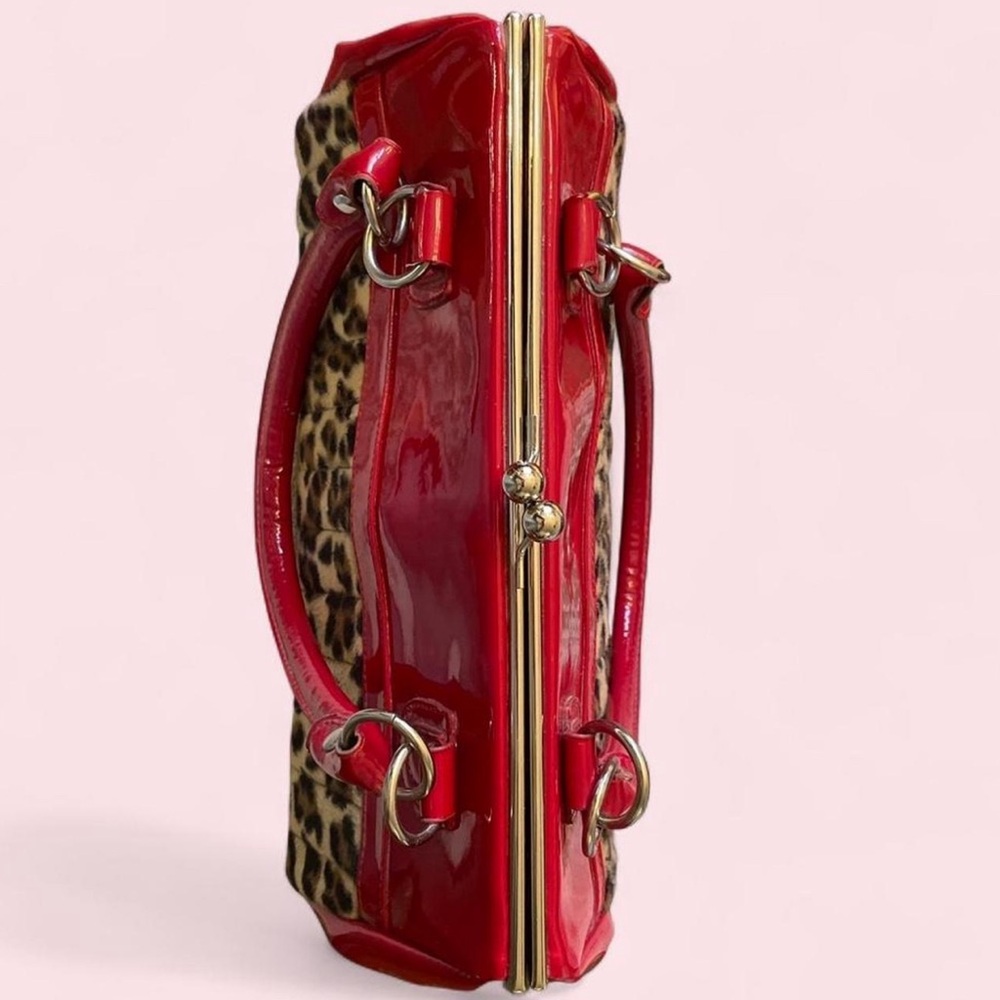 Vintage Lux de Ville Red for Pimp Couture Patent & Leopard-Print - Picture 5 of 8